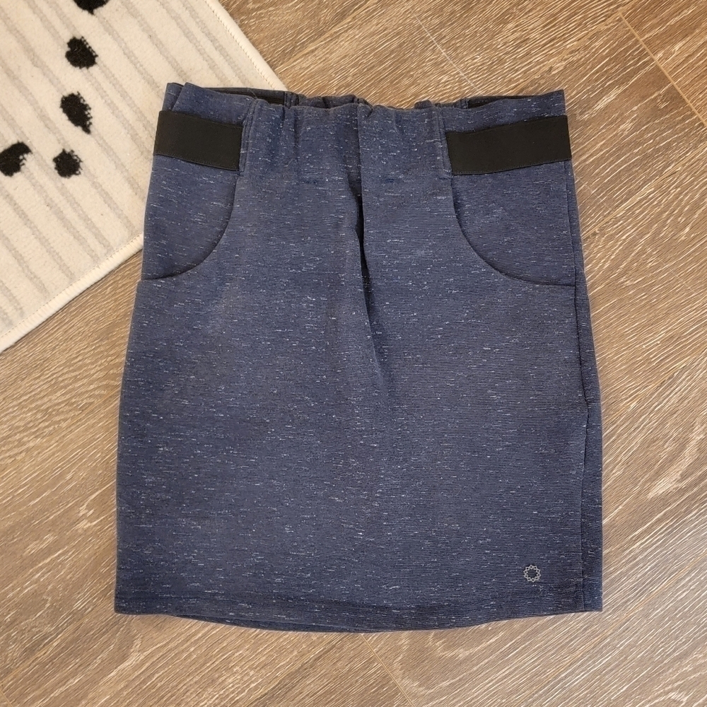 Anthropologie Numph Navy Stretch Waist Band Skirt Size Small